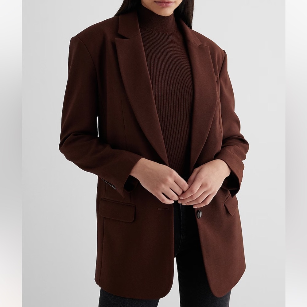 NEW Express Twill Oversized Boyfriend Blazer